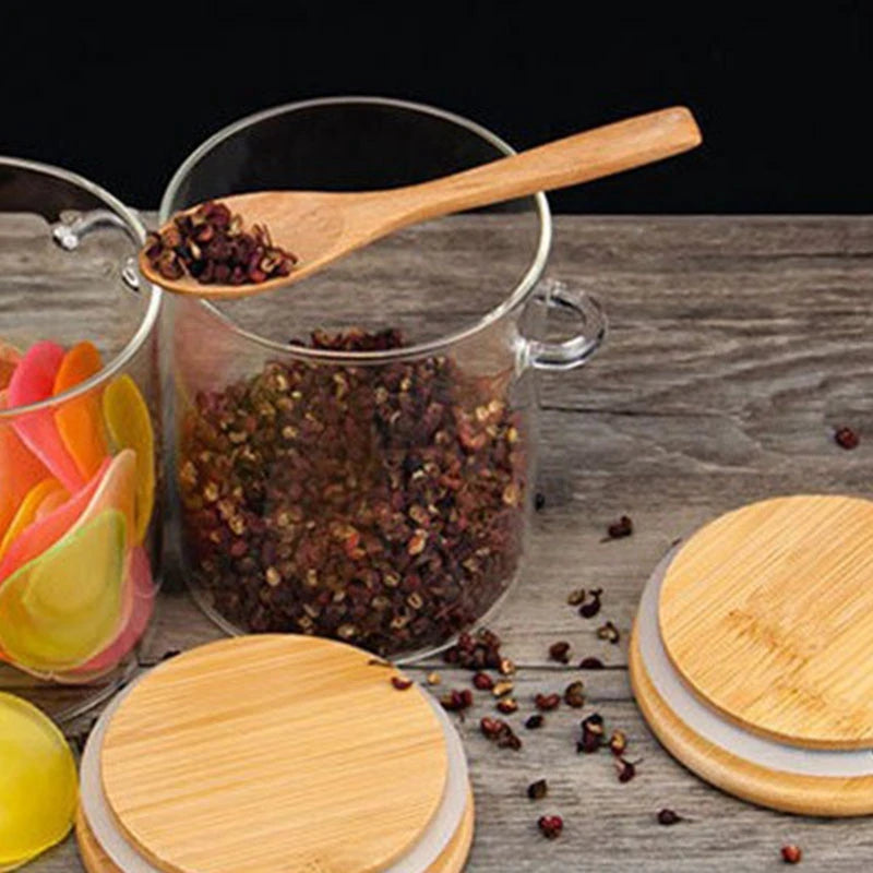2Pcs Clear Glass Canister Jar