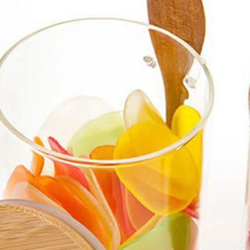 2Pcs Clear Glass Canister Jar